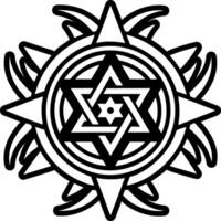 A star of david with a star in the center vector