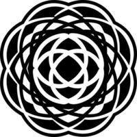 Interlocking geometry icon in solid style vector