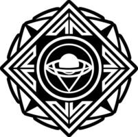 Planet core icon in solid style vector