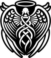 An angel with wings and a celtic design vector