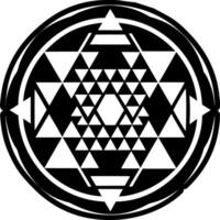 Sri yantra icon in solid style vector