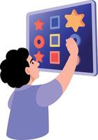 Flat style illustration showing a student learning vector