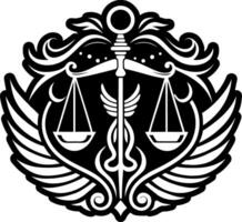 A filled style icon of justice scale tattoo vector