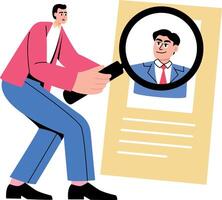 Flat style illustration depicting a character view profile of an employee vector