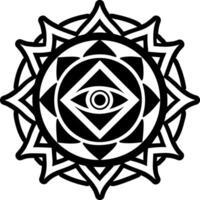 Third eye icon in solid style vector