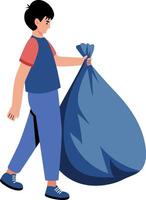 A flat style illustration showing a character throwing trash vector