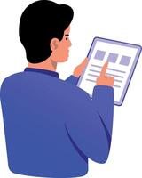 A flat style illustration showing a student learning vector