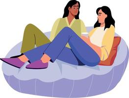Flat style illustration depicting a scene of friend support vector
