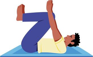 Flat style illustration depicting a character doing body stretching vector