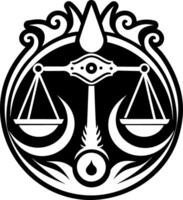 The symbol for justice in the form of a circle vector