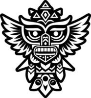 A solid style icon of totem tattoo vector