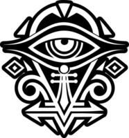 A filled style icon of oracle eye tattoo vector