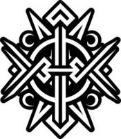 A solid style icon of shadow rune symbol vector