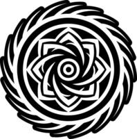 A glyph style icon of vortex tattoo vector