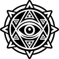 A glyph style icon of third eye symbol vector