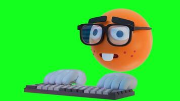 Nerd 3d Emoji Typing Animation Green Screen background for Gaming Edits and Funny Reactions video