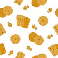 Seamless Pattern with Square and Round Crackers vector