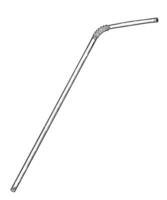 Black and white illustration of a classic drinking Straw in linear engraving style. Outline drawing of element for drink painted by black inks on isolated background. Art for beverage menu. vector