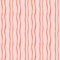 Seamless pattern with hand drawn vertical wavy stripes in coral and blush tones. Minimalist textile and wedding background concept with elegant flow design vector