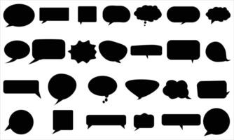 Set of Speech and Thought Bubbles - Isolated on White Background vector