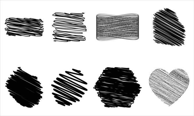 Hand Drawn Scribbles and Doodles set
