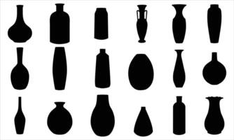 Silhouettes set of vases vector