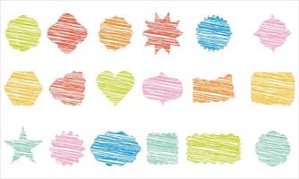 Colorful Scribble Shapes Collection .Abstract Design Elements vector