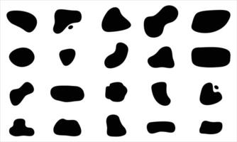 Abstract Black Blob Shapes set vector