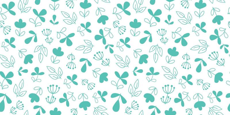 Pattern simple flowers, plants, leaves, branches. seamless texture, repeating natural background.