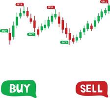 A forex indicator with buy and sell arrows vector