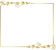 Gold frame with flowers on a white background vector