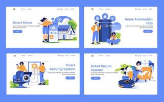 Smart Home Technology and Automation Illustrated Concepts vector