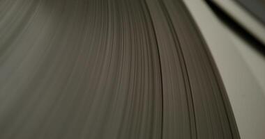 Sound recording on a tape recorder in a recording studio. Fast movement of the magnetic tape, close-up - recording - tape photo