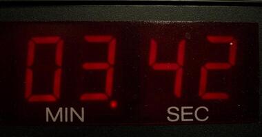 Timer in a professional tape recorder while recording studio sounds. Close-up of the screen with the countdown - recording photo