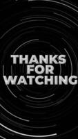 Thanks for watching glitch text animation with dark tech background. Perfect for outros end screens, or digital content transition. video