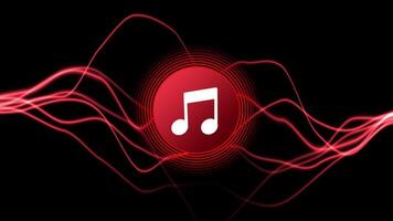 Red Music Sound Wave Animation Visual Background for VJ and Events video