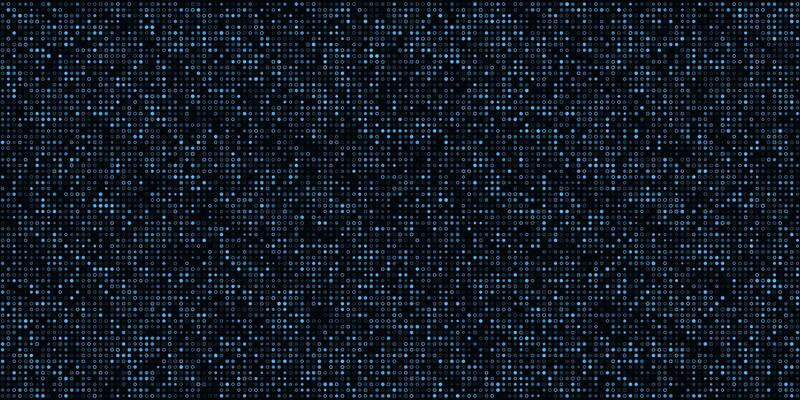 Digital technology data background made of dark blue round pixel pattern.