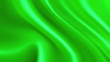 Abstract wavy green fabric texture. Liquid holographic background. Smooth silk fabric surface with ripples and folds on the tissue Holographic Pastel Background with 3D Rendering in Seamless Loop video