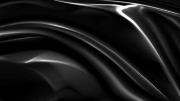 Abstract wavy black fabric texture. Liquid holographic background. Smooth silk fabric surface with ripples and folds on the tissue Holographic Pastel Background with 3D Rendering in Seamless Loop video