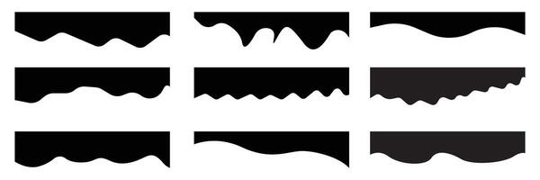 et of Dividers Shapes collection. Abstract curve top headline, wavy decorative border symbol. vector