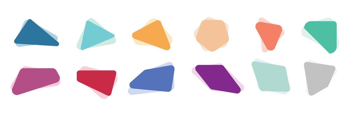 Set of Label Triangle with different colors. Triangle fluid background collection.