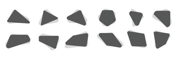 Set of Label Triangle with black colors. Triangle fluid background collection. vector