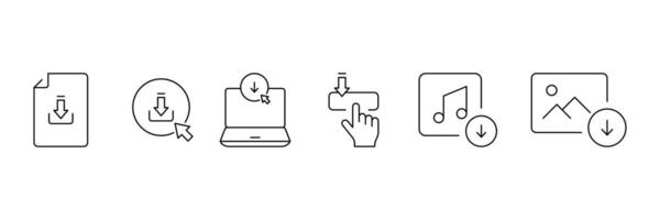 Set of Download icon collection. Download file, cloud storage, web button symbol. vector
