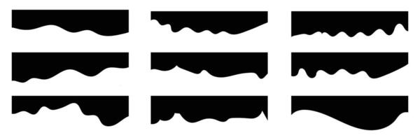 et of Dividers Shapes collection. Abstract curve top headline, wavy decorative borders symbol. vector