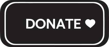 Unique donation button silhouette style vector