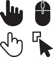 A set of cursor icon with , hand, arrow and mouse vector
