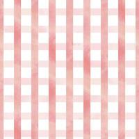 Pink checkered texture with paint and washes. Watercolor hand drawn illustration. Seamless pattern, repeating checkered ornament, simple, background, abstract, gentle and light. vector