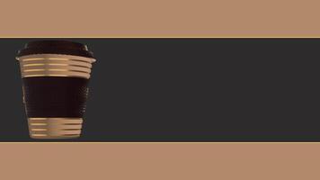 An animation with a rotating 3D coffee cup video