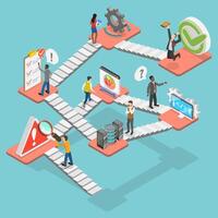 3D Isometric Flat Illustration of Disaster Recovery, Data Loss Prevention Software vector