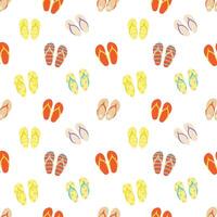 Flip flops seamless pattern, colorful flip flops, sandals, slippers pattern. vector